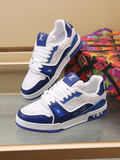 Luxury Trainer Sneakers Shoes #54 Signature Blue and White