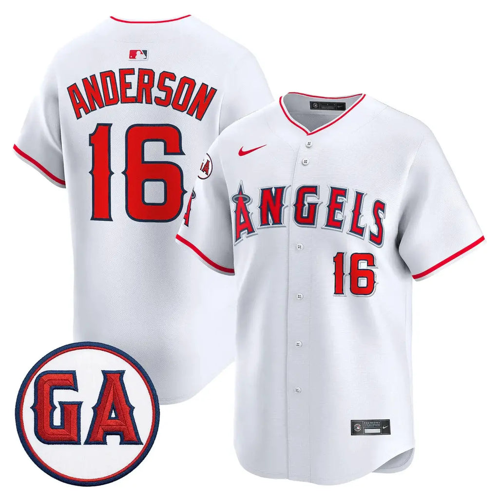 Men Los Angeles Angels 'Garret Anderson Tribute Patch' Vapor Premier Limited Jersey - All Stitched