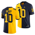 #10 Tom Brady Alumni Michigan Wolverines Football Jersey Stitched Navy Split Two Tone
