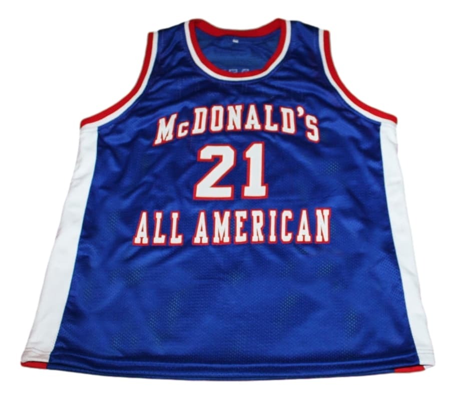 Kevin Garnett Jersey #21 McDonald's All American Basketball Sewn Blue