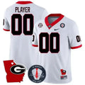 Georgia Bulldogs Football 2024 Vince Dooley Patch & Georgia State Map Custom Jersey