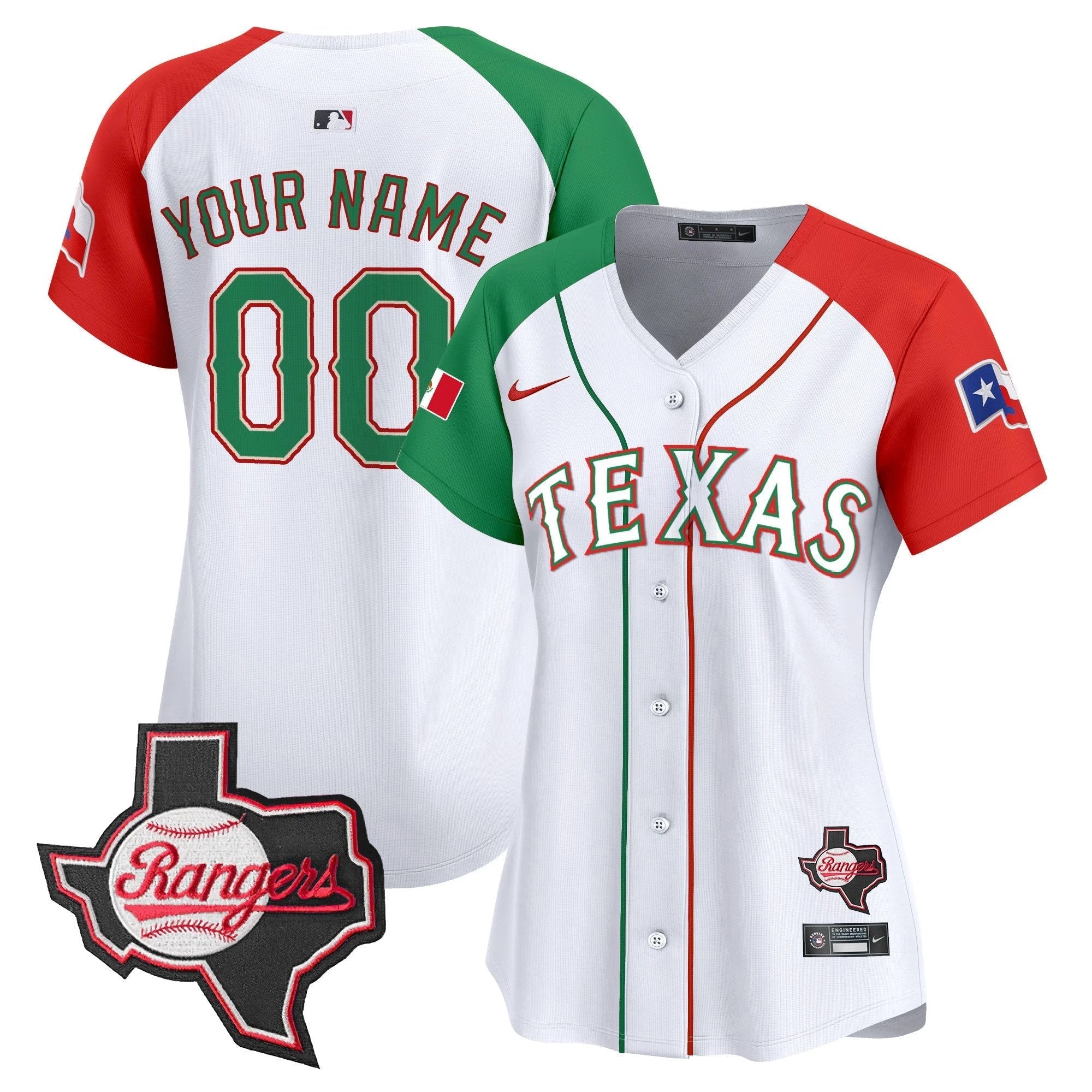 TEX Mexico Texas Patch Vapor Premier Limited Custom Jersey - All Stitched
