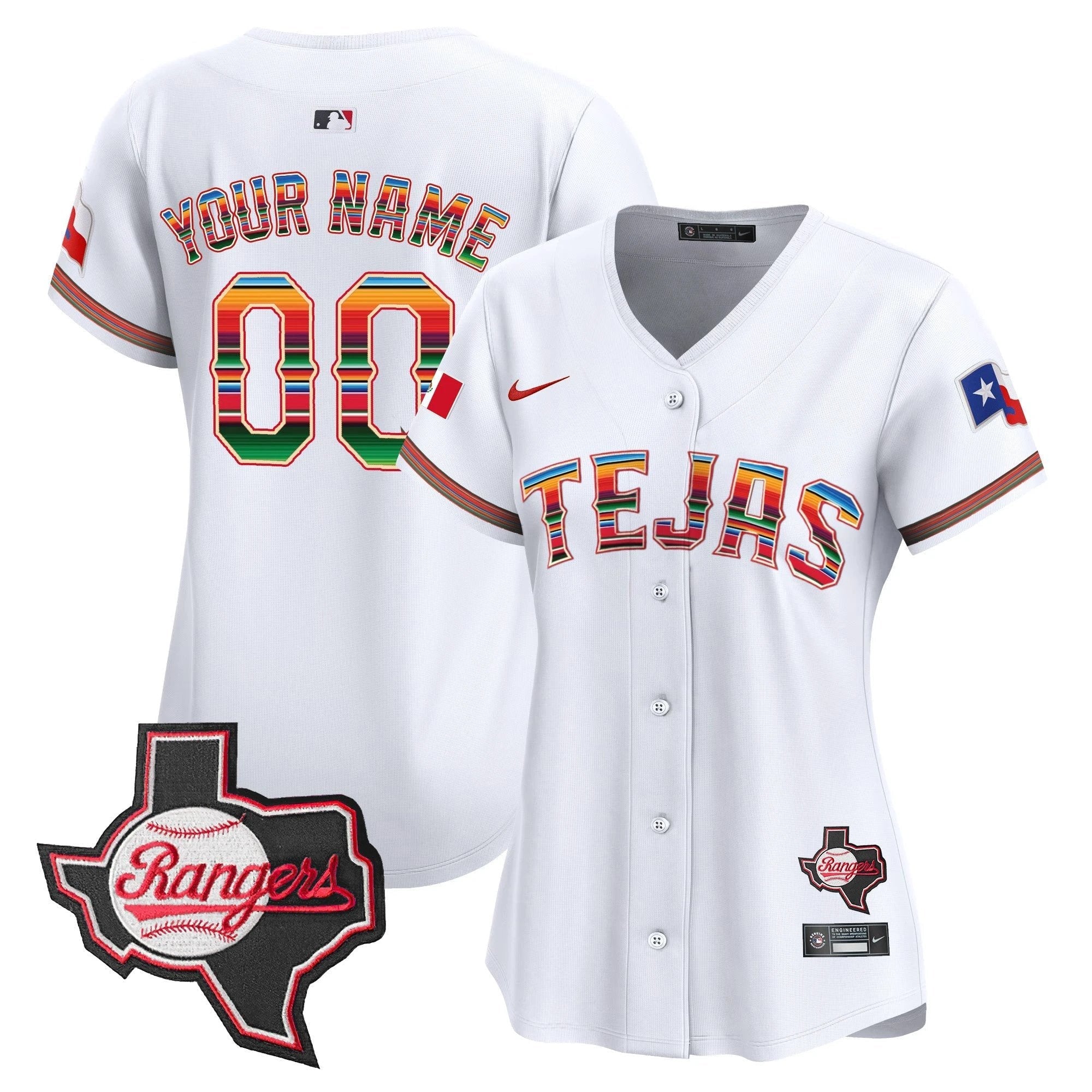TEX Mexico Texas Patch Vapor Premier Limited Custom Jersey - All Stitched