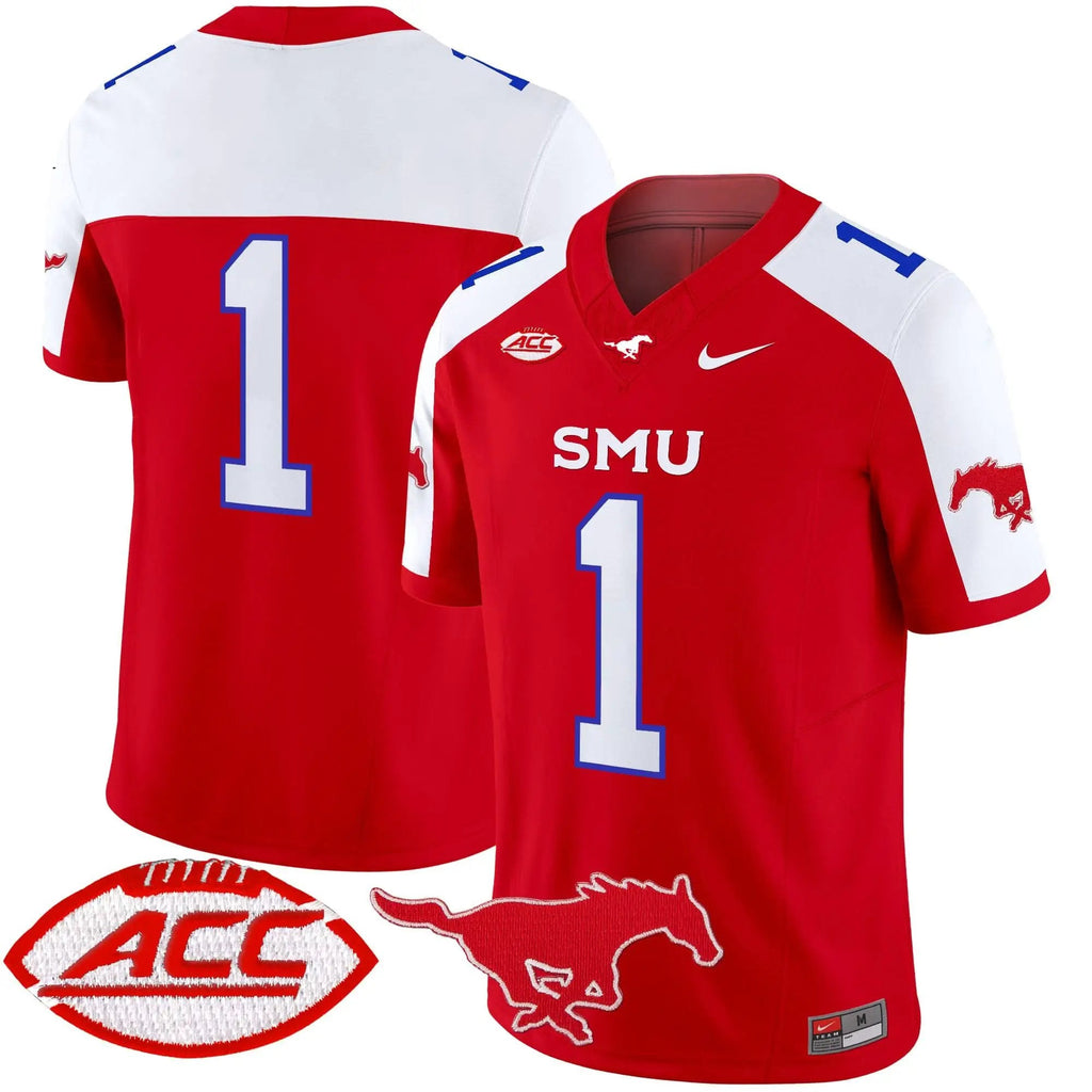 Men SMU Mustangs Football 2025 Vapor Limited Jersey - Stitched
