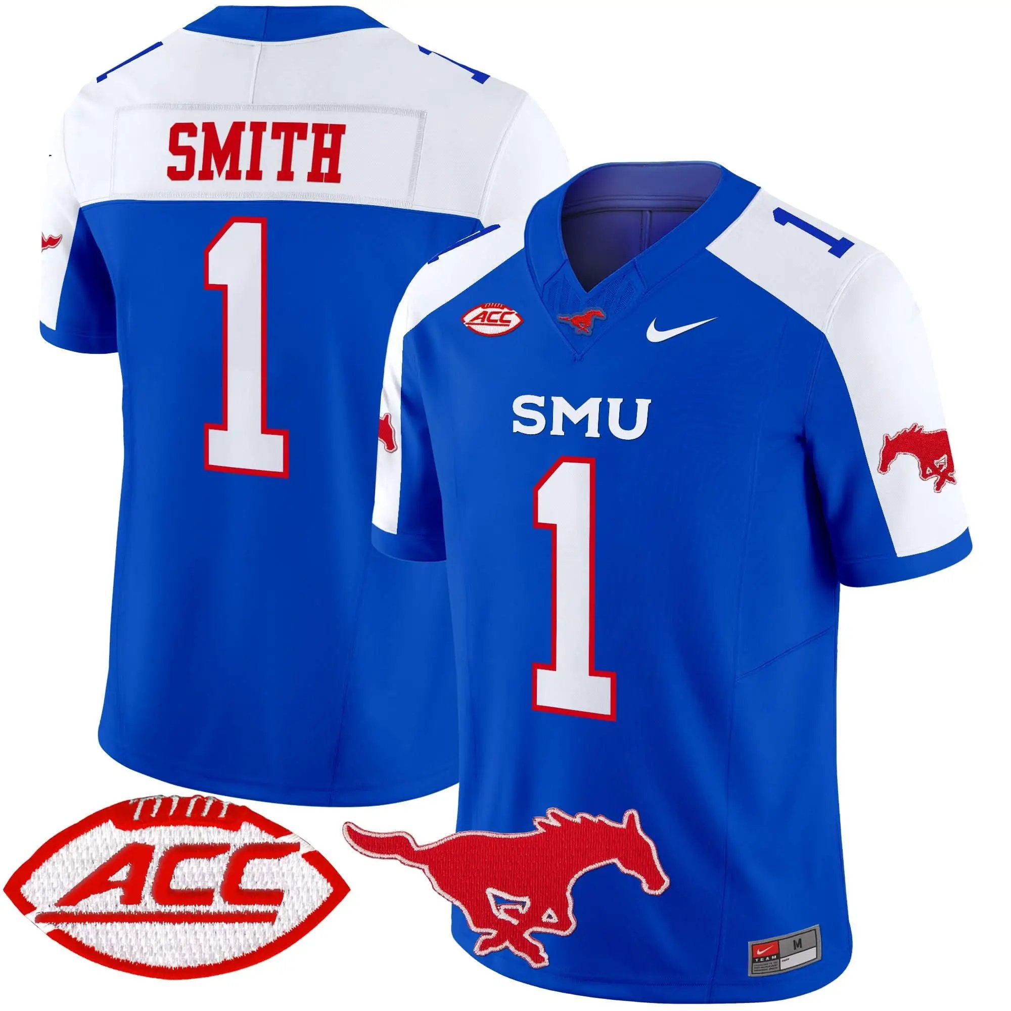 Men SMU Mustangs Football 2025 Vapor Limited Jersey - Stitched