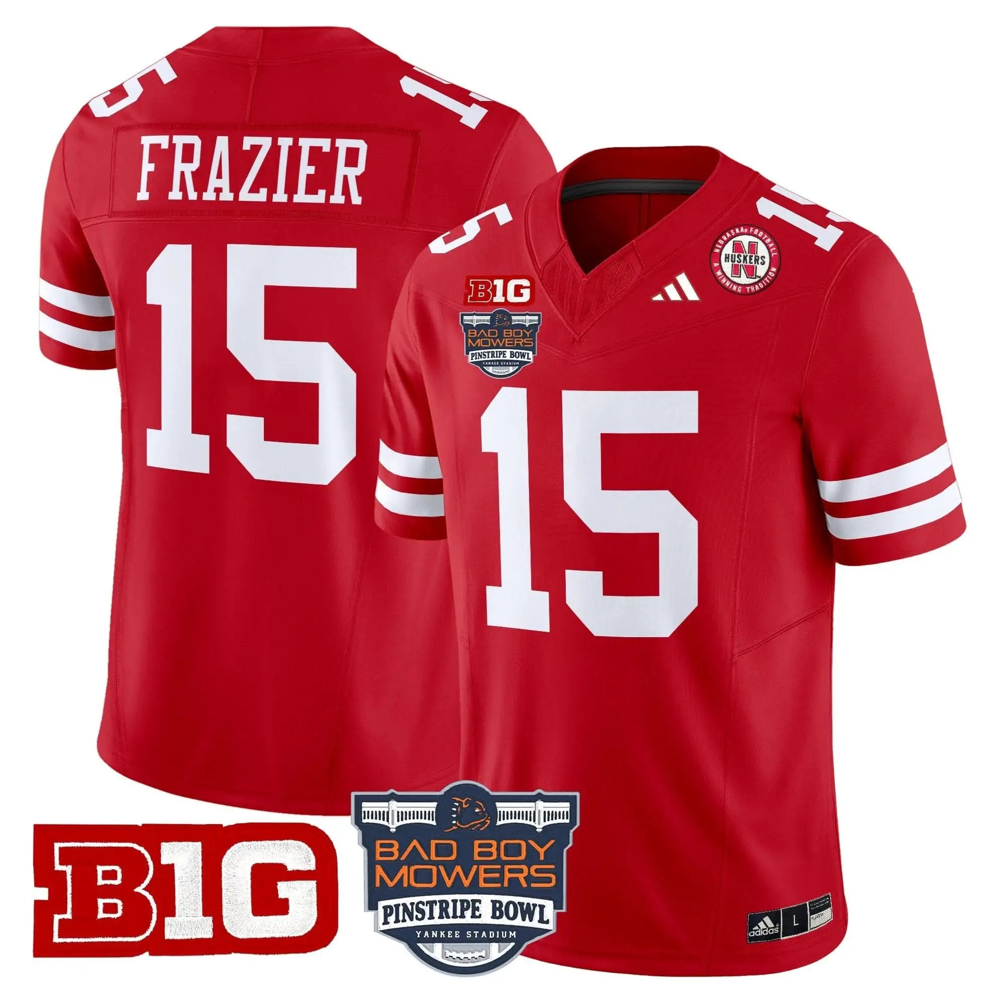 Men Nebraska Cornhuskers Football 2025 Pinstripe Bowl Patch Vapor Limited Jersey