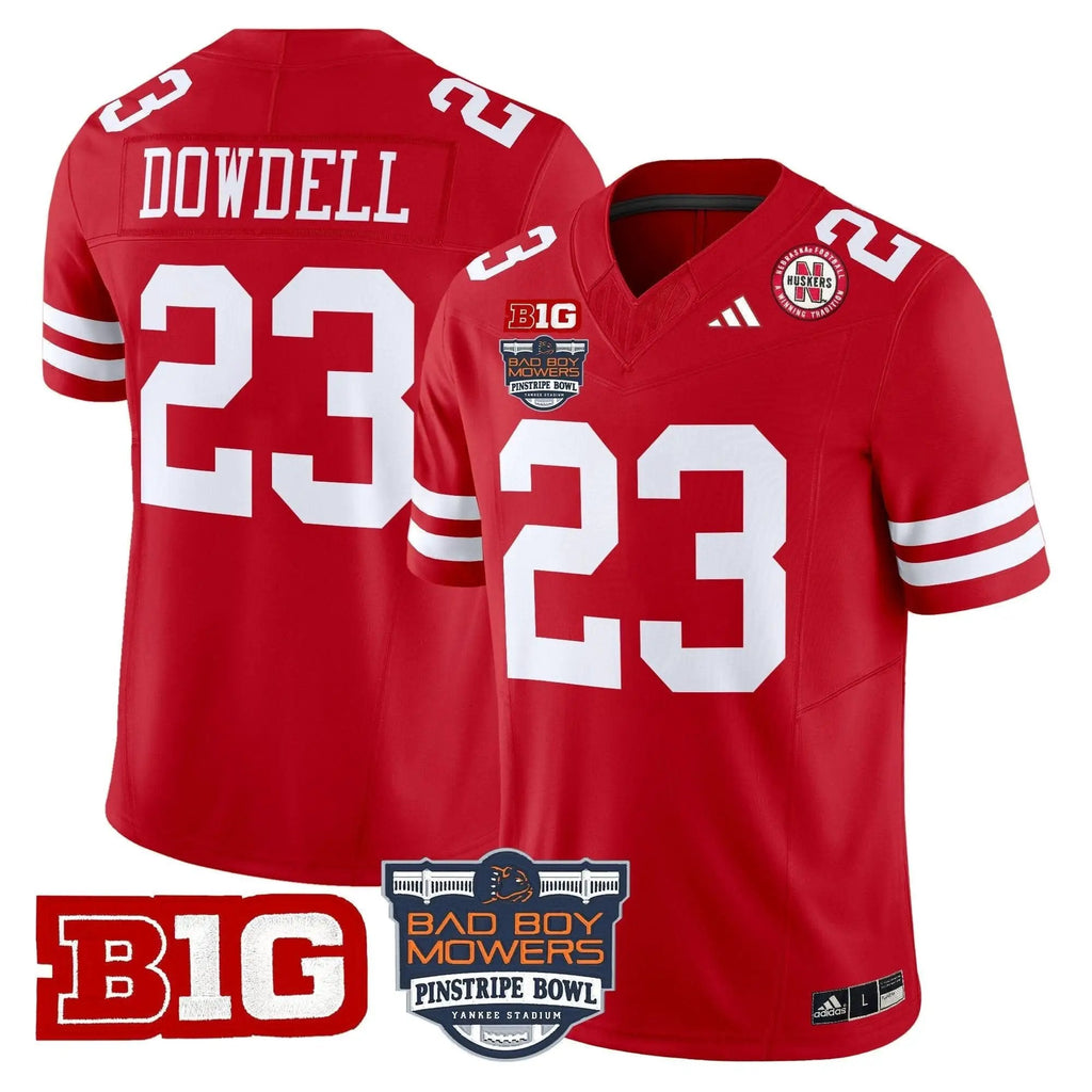 Men Nebraska Cornhuskers Football 2025 Pinstripe Bowl Patch Vapor Limited Jersey