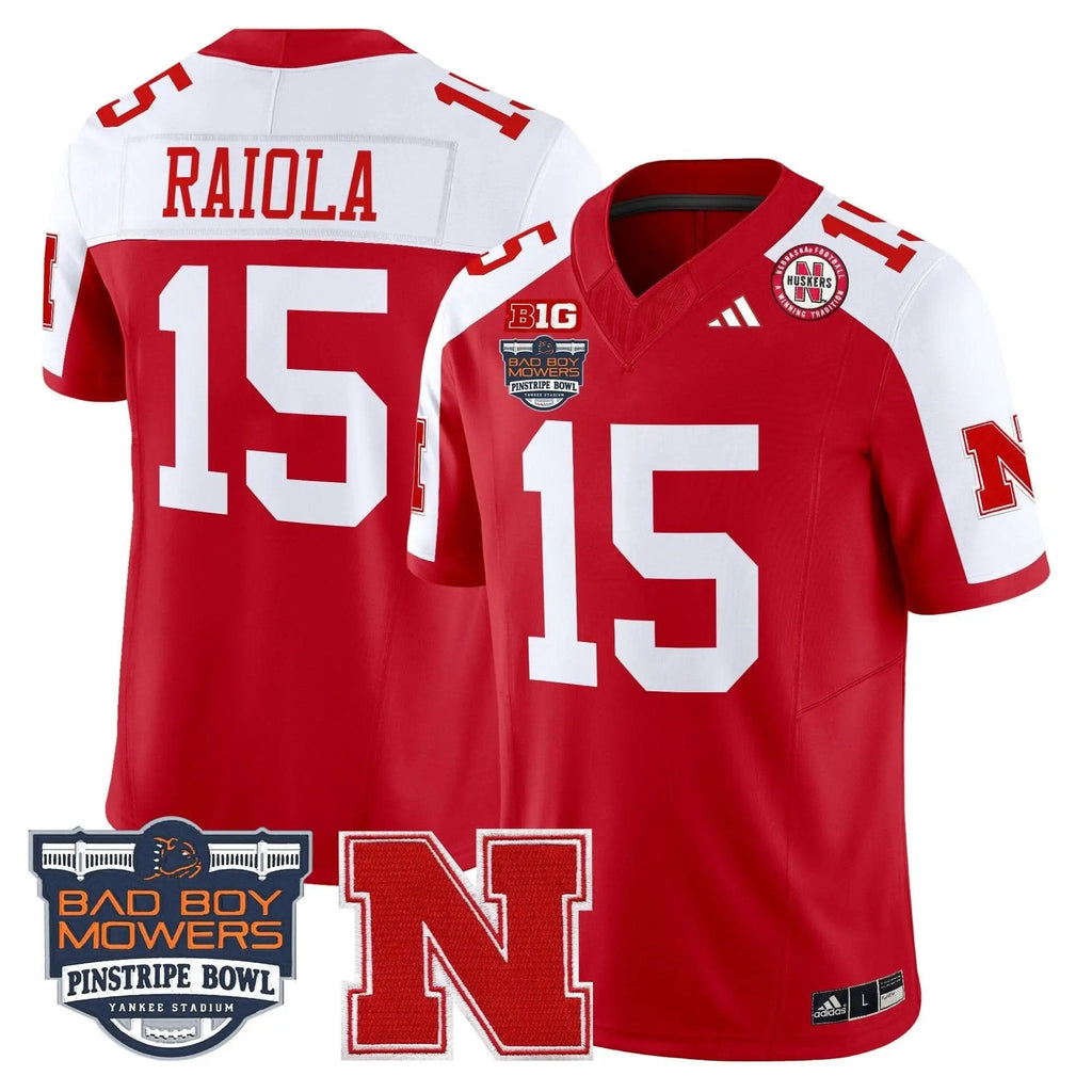 Men Nebraska Cornhuskers Football 2025 Pinstripe Bowl Patch Vapor Limited Jersey