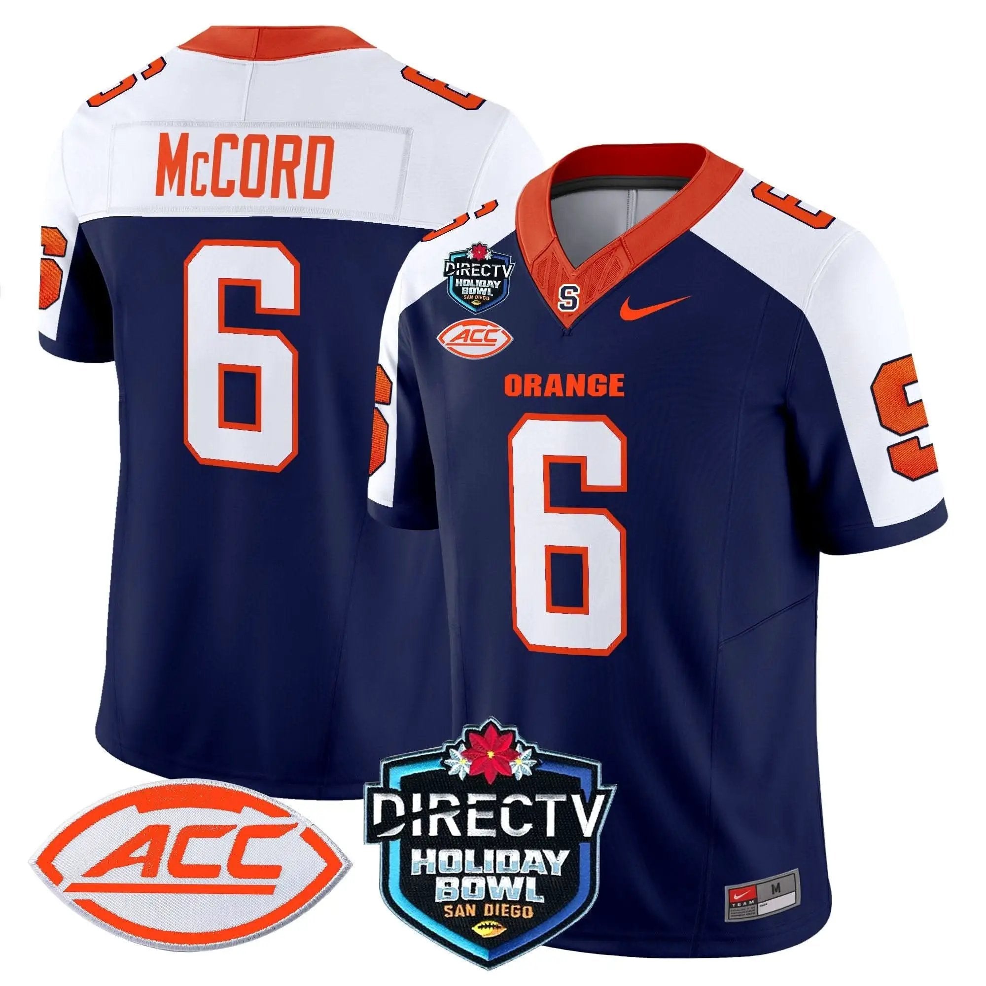 Men Syracuse Orange Football 2025 Holiday Bowl Patch Vapor Limited Jersey