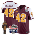 Men Arizona State Sun Devils Pat Tillman & Peach Bowl Patch Vapor Limited Jersey