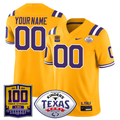 Louisiana State University Football 100 Years of Tiger Stadium & Texas Bowl Patch Vapor Limited Custom Jersey