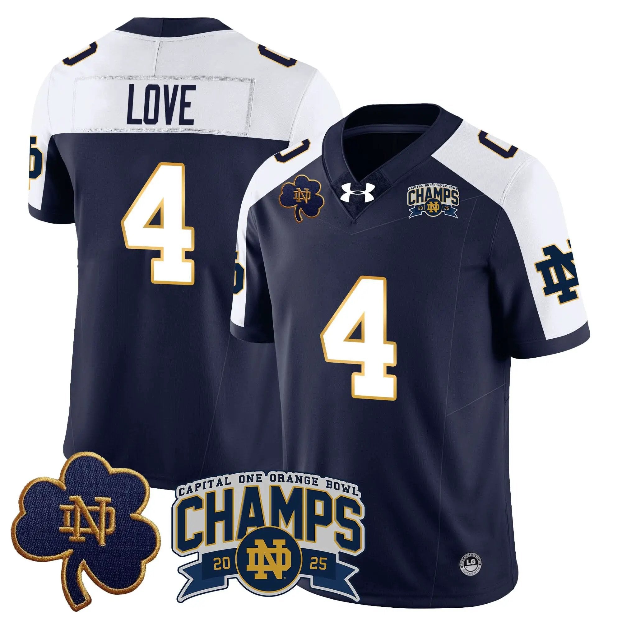 Men Notre Dame Fighting Irish 2025 Orange Bowl Champions Jersey N6 Football