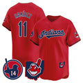 Men Cleveland Indians Larry Doby Patch Vapor Premier Limited Jersey - All Stitched