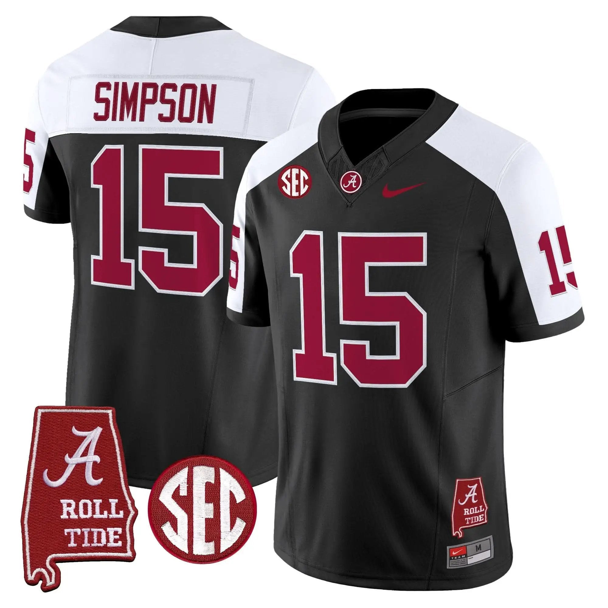 Men Alabama Crimson Tide Throwback Vapor Limited Jersey - Alabama Map