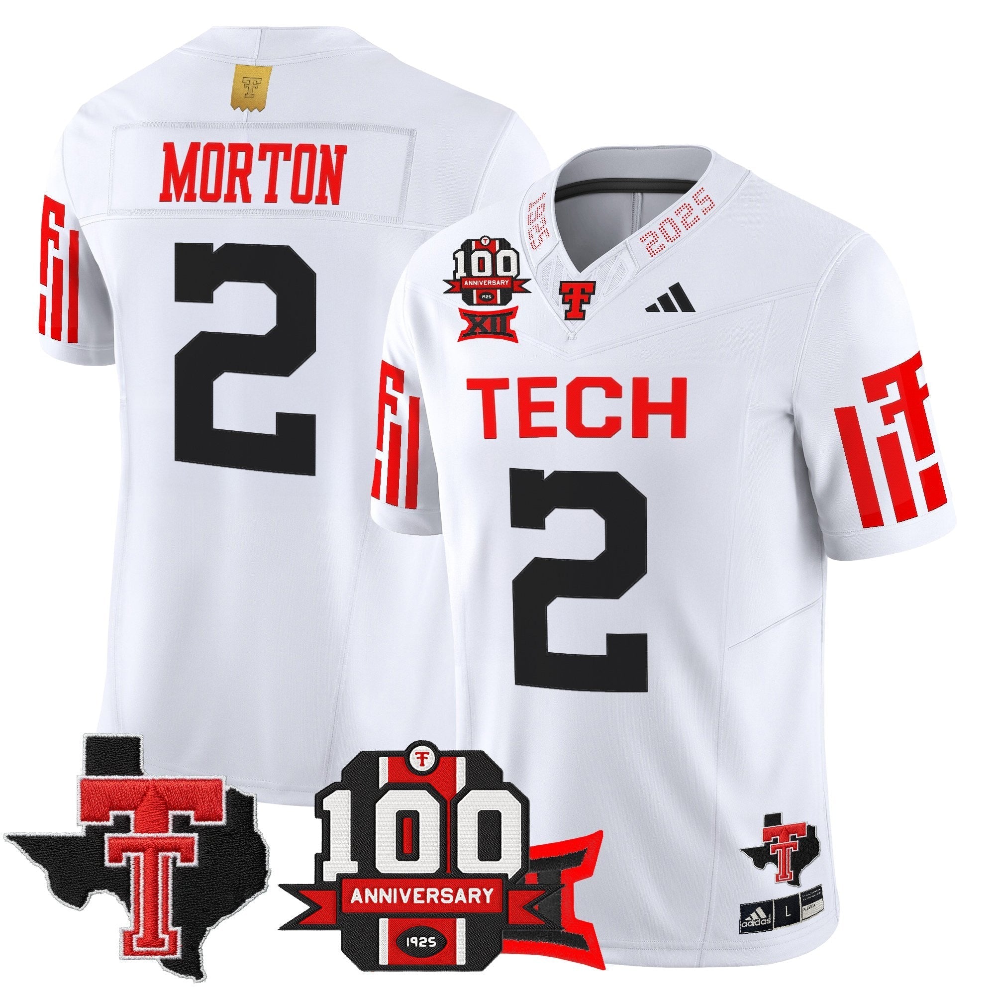 Texas Tech Red Raiders 2025 Vapor Limited Jersey - 100th Anniversary & Texas Patch - All Stitched