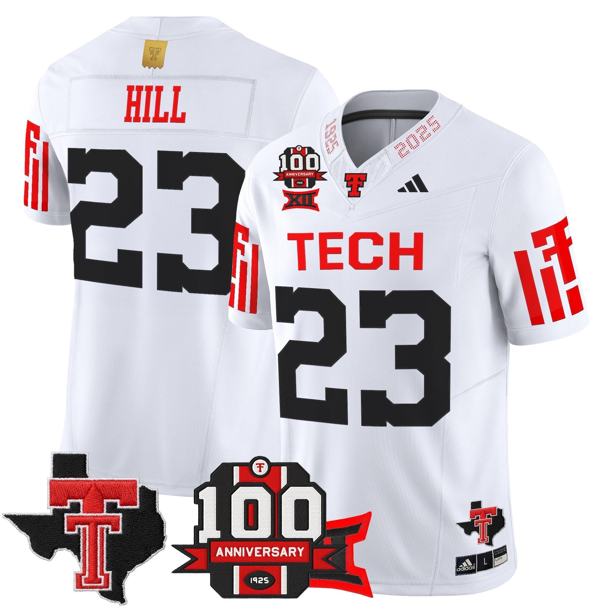 Texas Tech Red Raiders 2025 Vapor Limited Jersey - 100th Anniversary & Texas Patch - All Stitched
