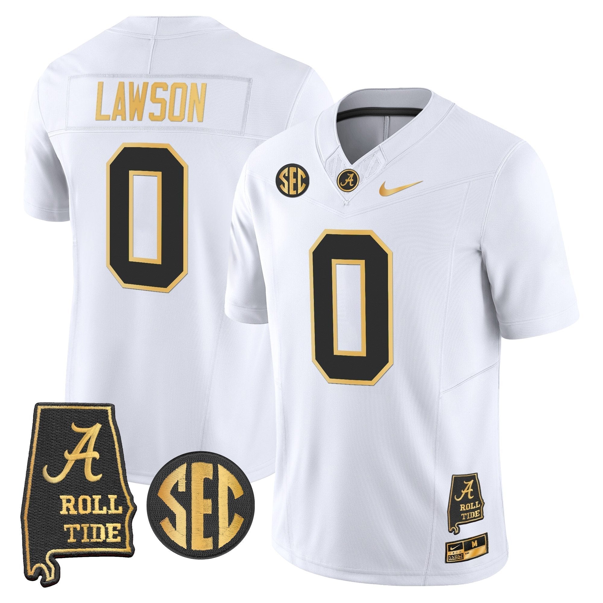 Alabama Crimson Tide 2025 Gold Vapor Limited Jersey - Alabama Map - All Stitched