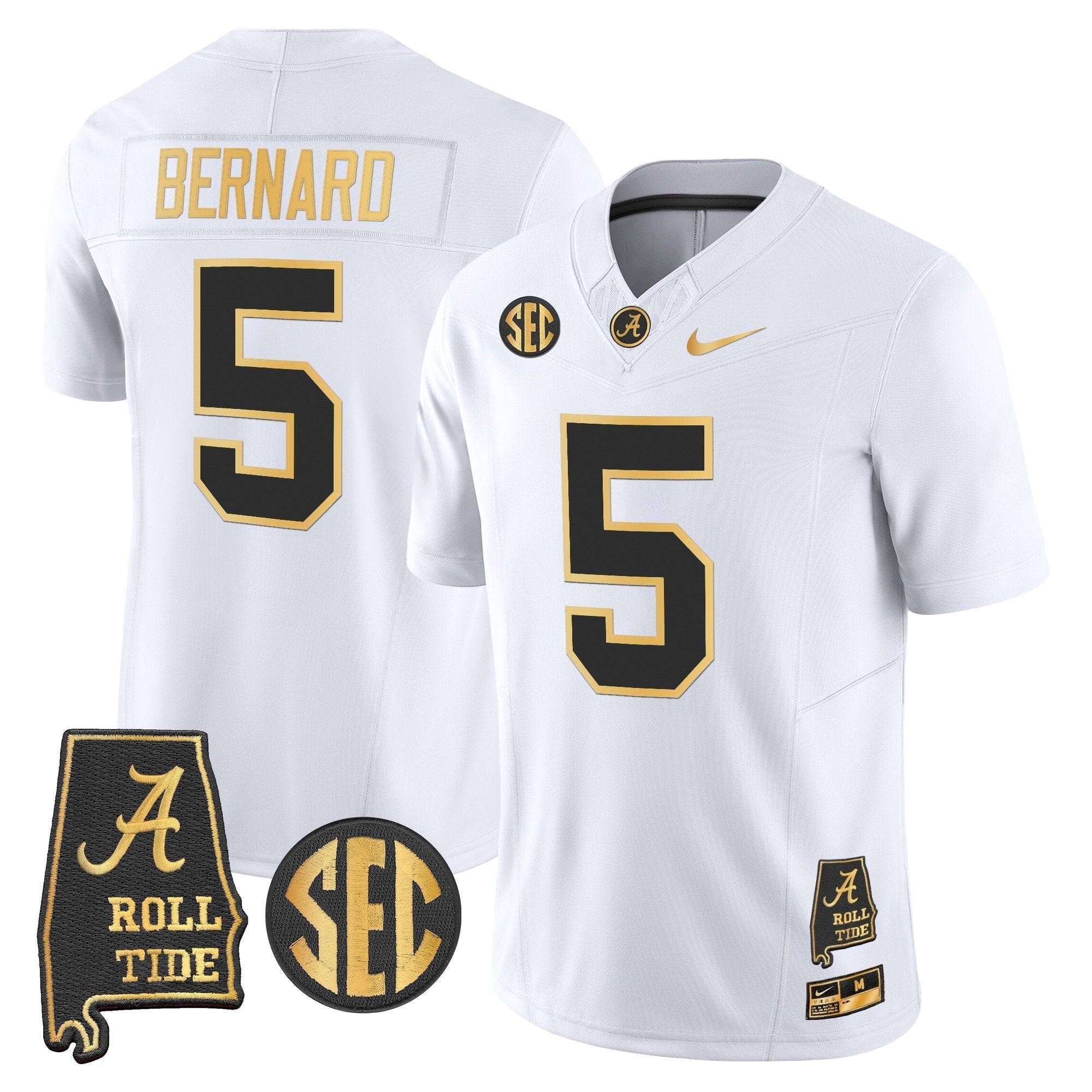 Alabama Crimson Tide 2025 Gold Vapor Limited Jersey - Alabama Map - All Stitched