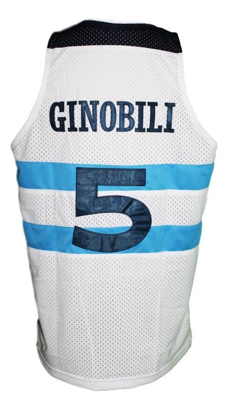 Manu Ginobili Jersey #5 Team Argentina Custom Basketball White
