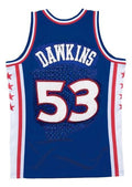 Darryl Dawkins Jersey #53 Philadelphia Basketball Sewn Blue