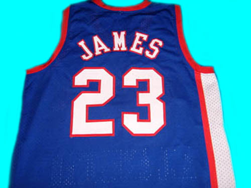 Lebron James Jersey #23 High School All American Basketball Blue