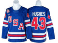 2026 Winter Olympics Team USA #43 Quinn Hughes Blue Hockey Jersey Stitched