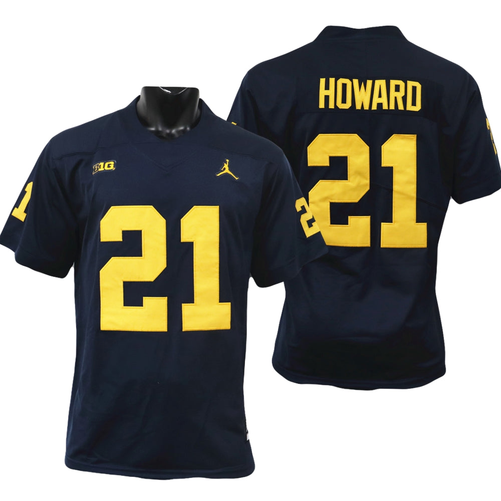 #21 Desmond Howard Michigan College Men’s Michigan Wolverines Football Jersey Stitched Navy
