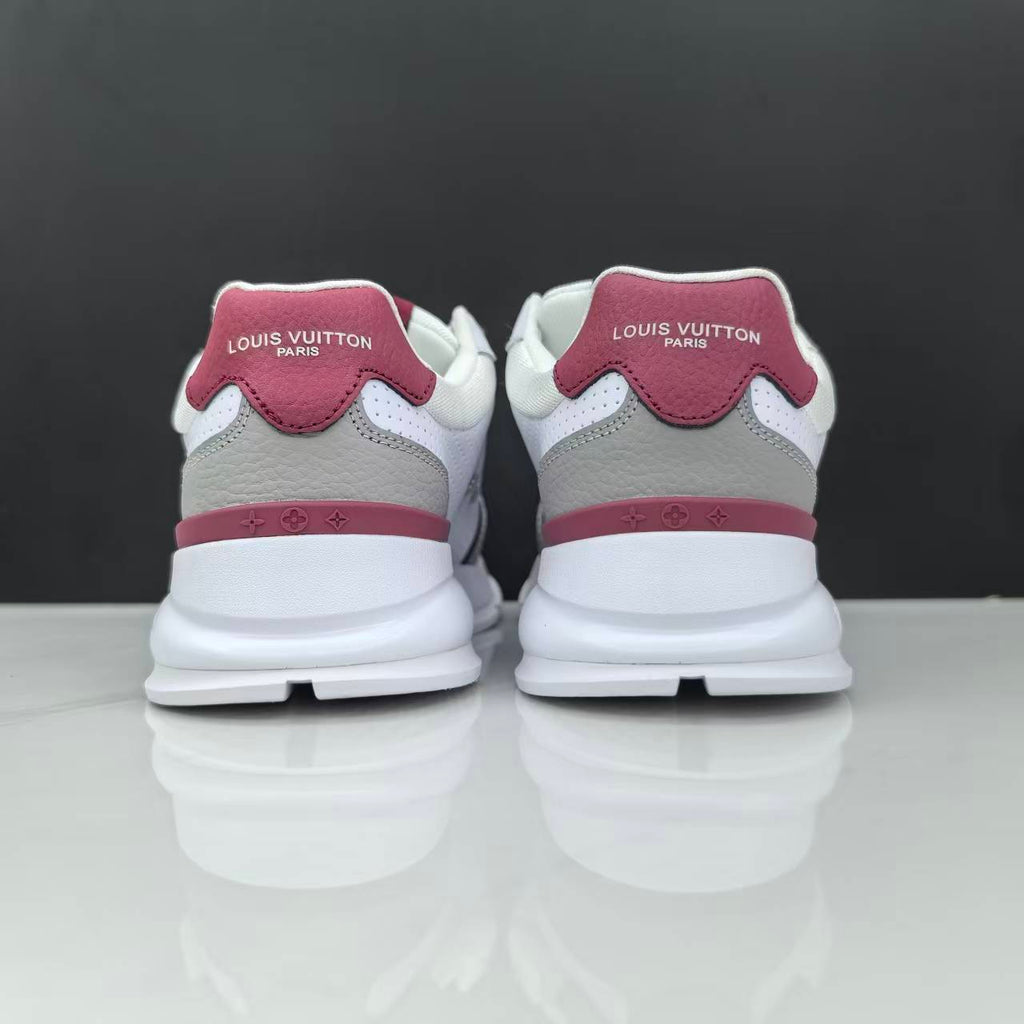 Luxury Lou Paris Classic Trainers White Grey Burgundy Shoes Sneakers