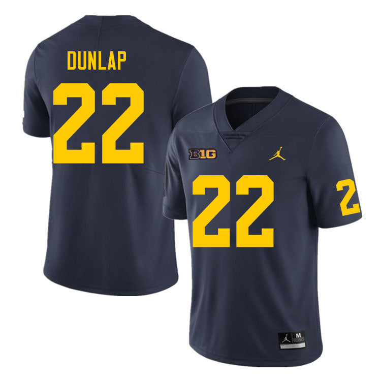 #22 Tavierre Dunlap College Men’s Michigan Wolverines Football Jersey Stitched