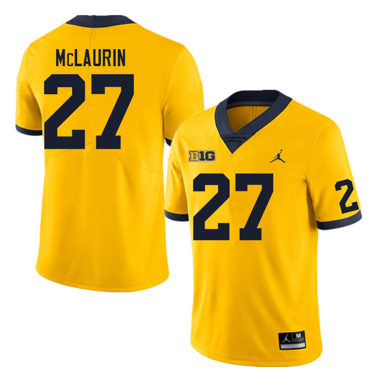 #27 Tyler McLaurin College Men’s Michigan Wolverines Football Jersey Stitched