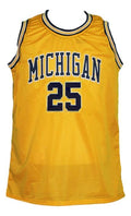 Juwan Howard Jersey #25 Michigan College Basketball New Sewn Yellow