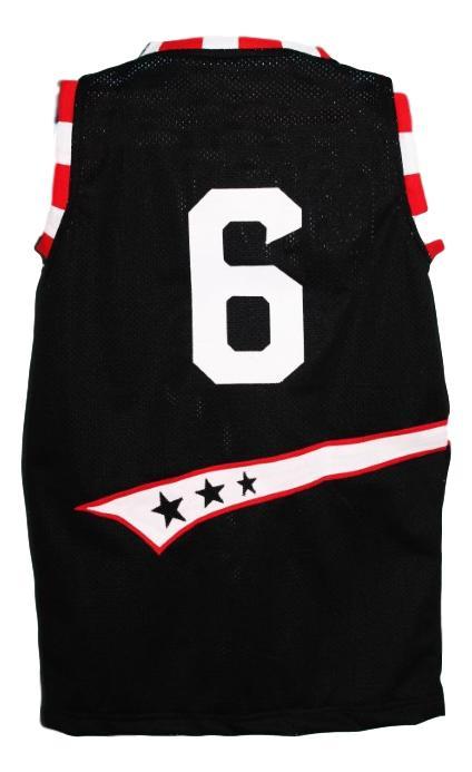 Rucker Park 1977 Jersey #6 Retro Basketball New Sewn Black