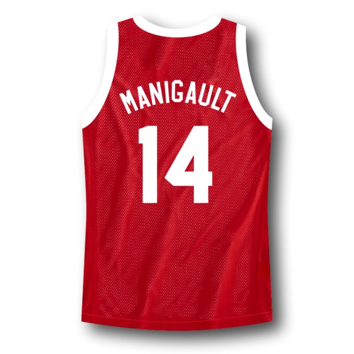 Manigault Jersey #14 Franklin High School Rebound Basketball Red