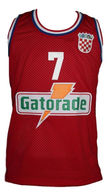 Toni Kukoc Jersey #7 Croatia Yugoslavia Custom Basketball Red