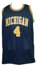 Chris Webber Jersey #4 Michigan College Basketball Sewn Navy Blue