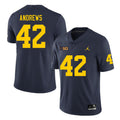 #42 Trevor Andrews College Men’s Michigan Wolverines Football Jersey Stitched