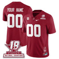 Custom Alabama Crimson Tide Football 18x-Time National Champions Vapor Limited Jersey