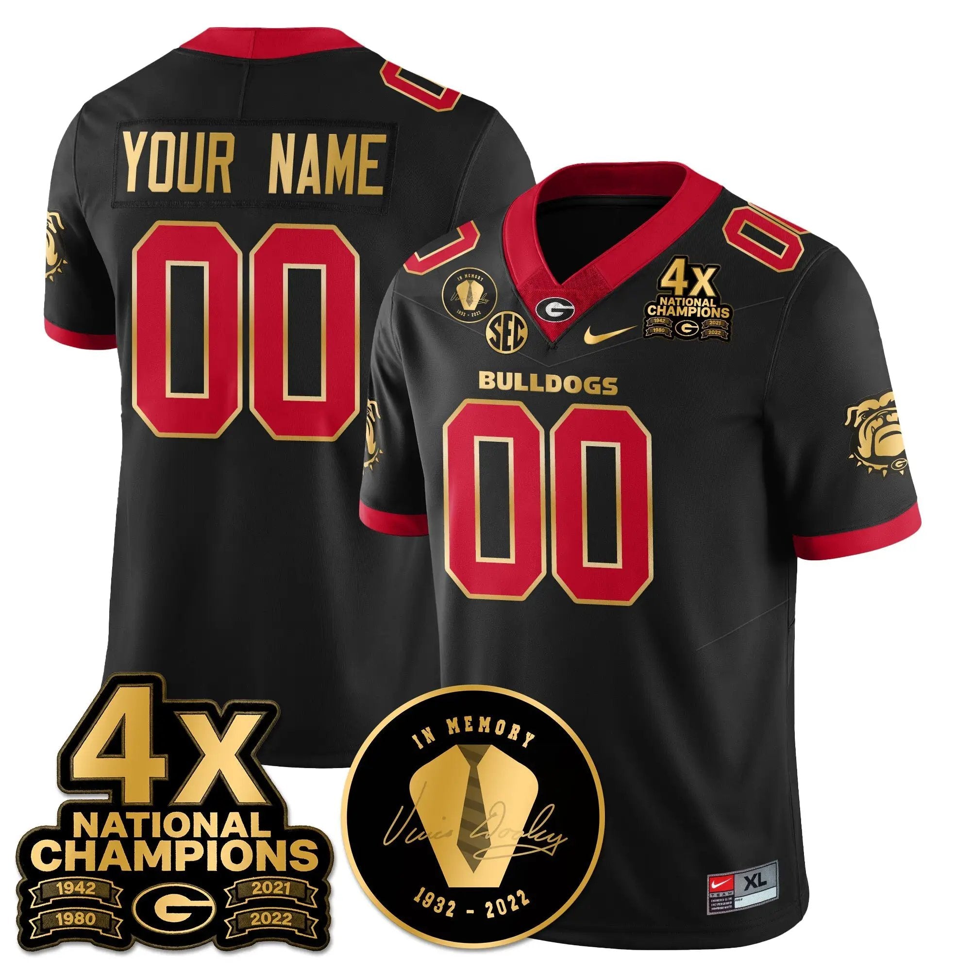 Men University of Georgia Football 4x-Time National Champions Vapor Limited Jersey