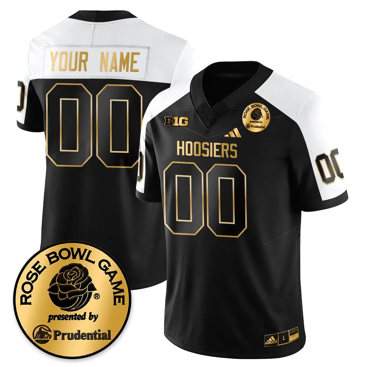Custom Indiana Hoosiers Football Vapor Limited Football Gold Jersey - Rose Bowl