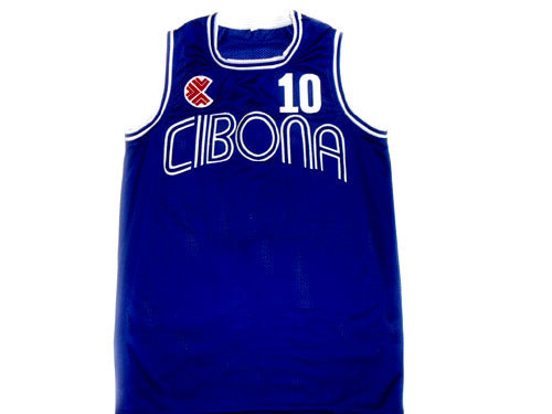 Drazen Petrovic Jersey #4 Sibenka Croatia Basketball Blue