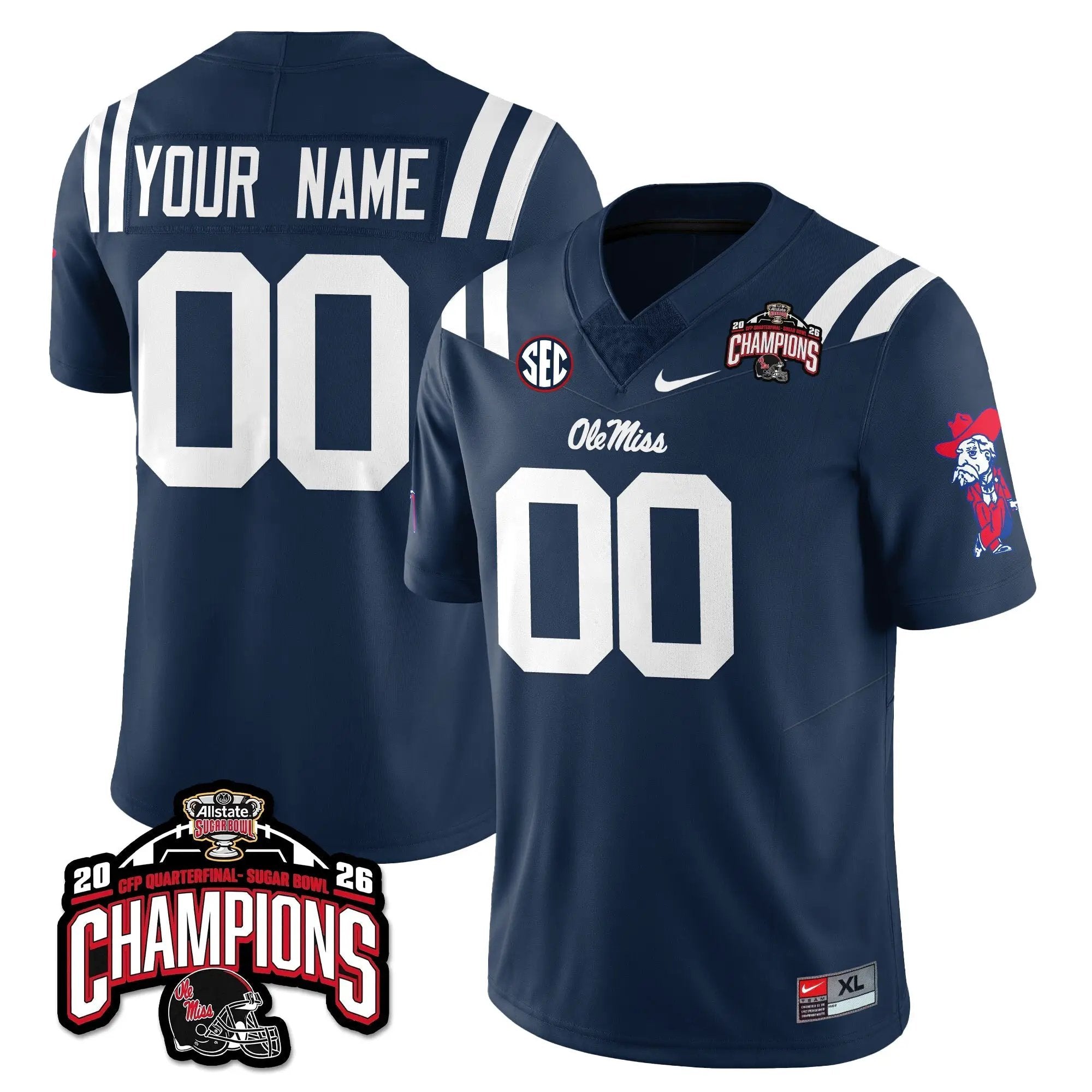 Men Ole Miss Rebels Football Vapor Limited Jersey - Allstate Sugar Bowl Champions