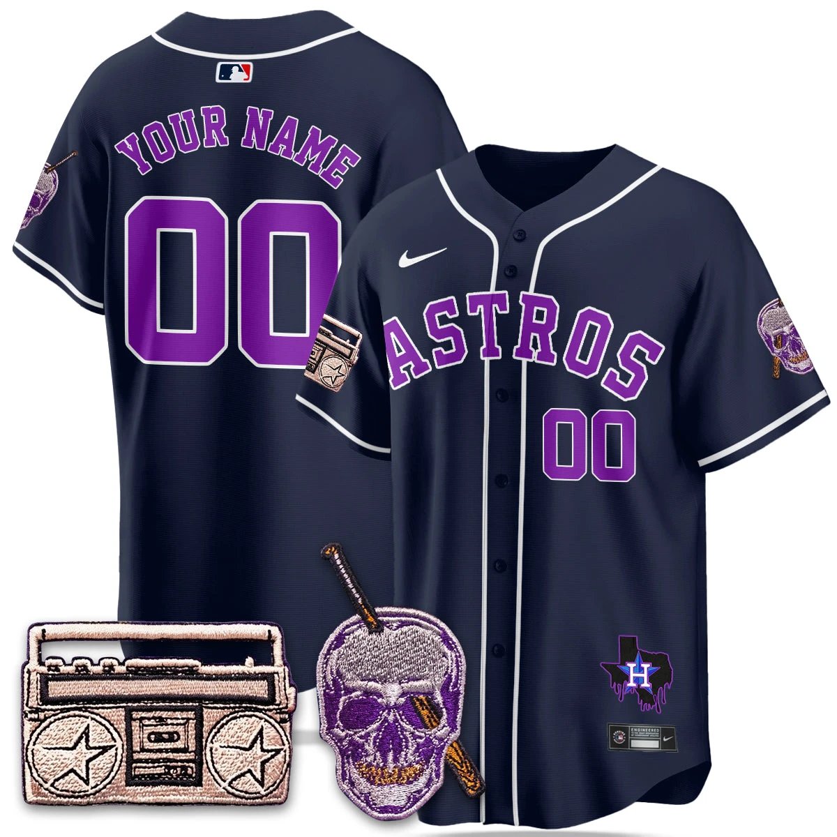 Houston Astros DJ Screw Patch Vapor Premier Limited Jersey - All Stitched