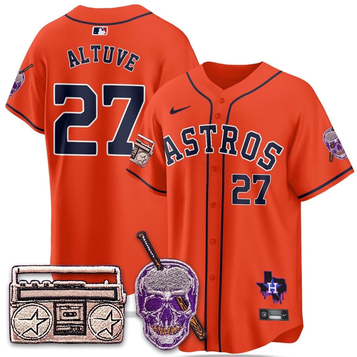 Houston Astros DJ Screw Patch Vapor Premier Limited Jersey - All Stitched