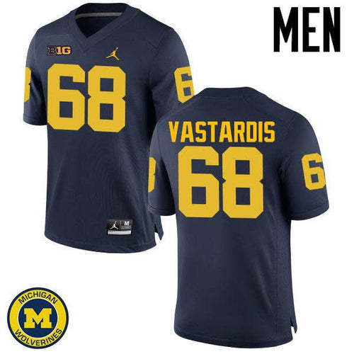#68 Andrew Vastardis Men’s Michigan Wolverines Football Jersey Stitched