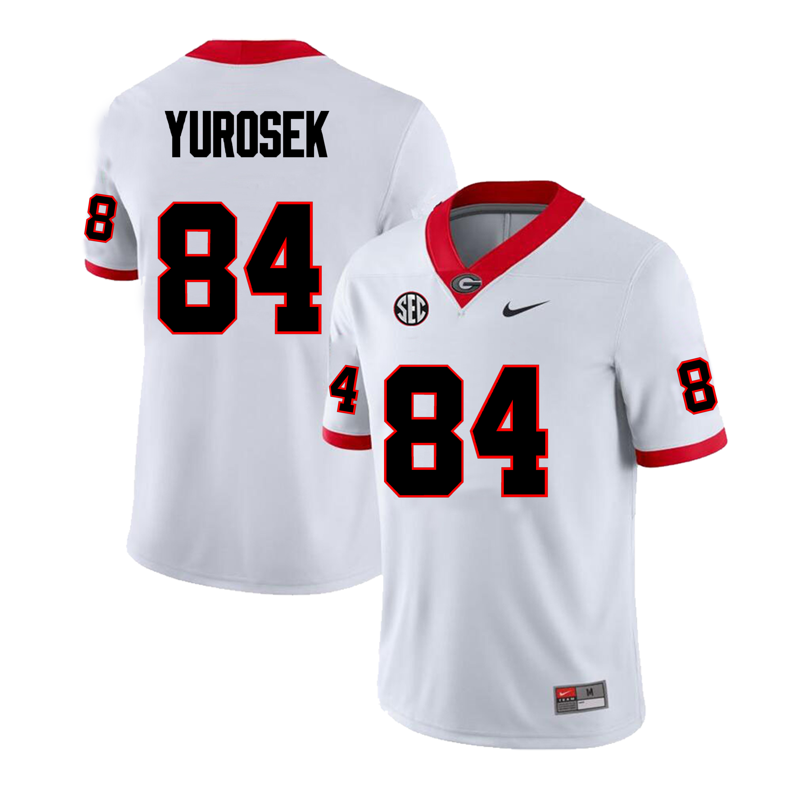 #84 Benjamin Yurosek Georgia Bulldogs Football Jersey Stitched