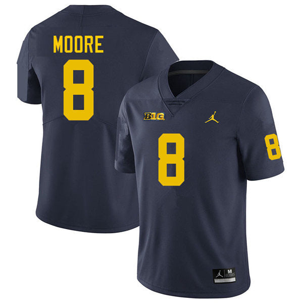 #8 Derrick Moore College Men’s Michigan Wolverines Football Jersey Stitched