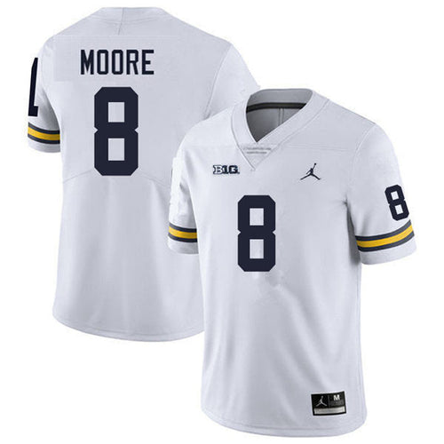 #8 Derrick Moore College Men’s Michigan Wolverines Football Jersey Stitched