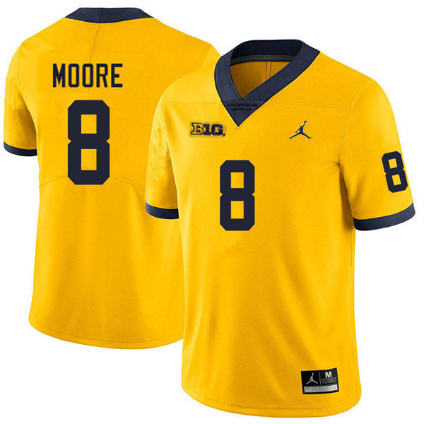 #8 Derrick Moore College Men’s Michigan Wolverines Football Jersey Stitched