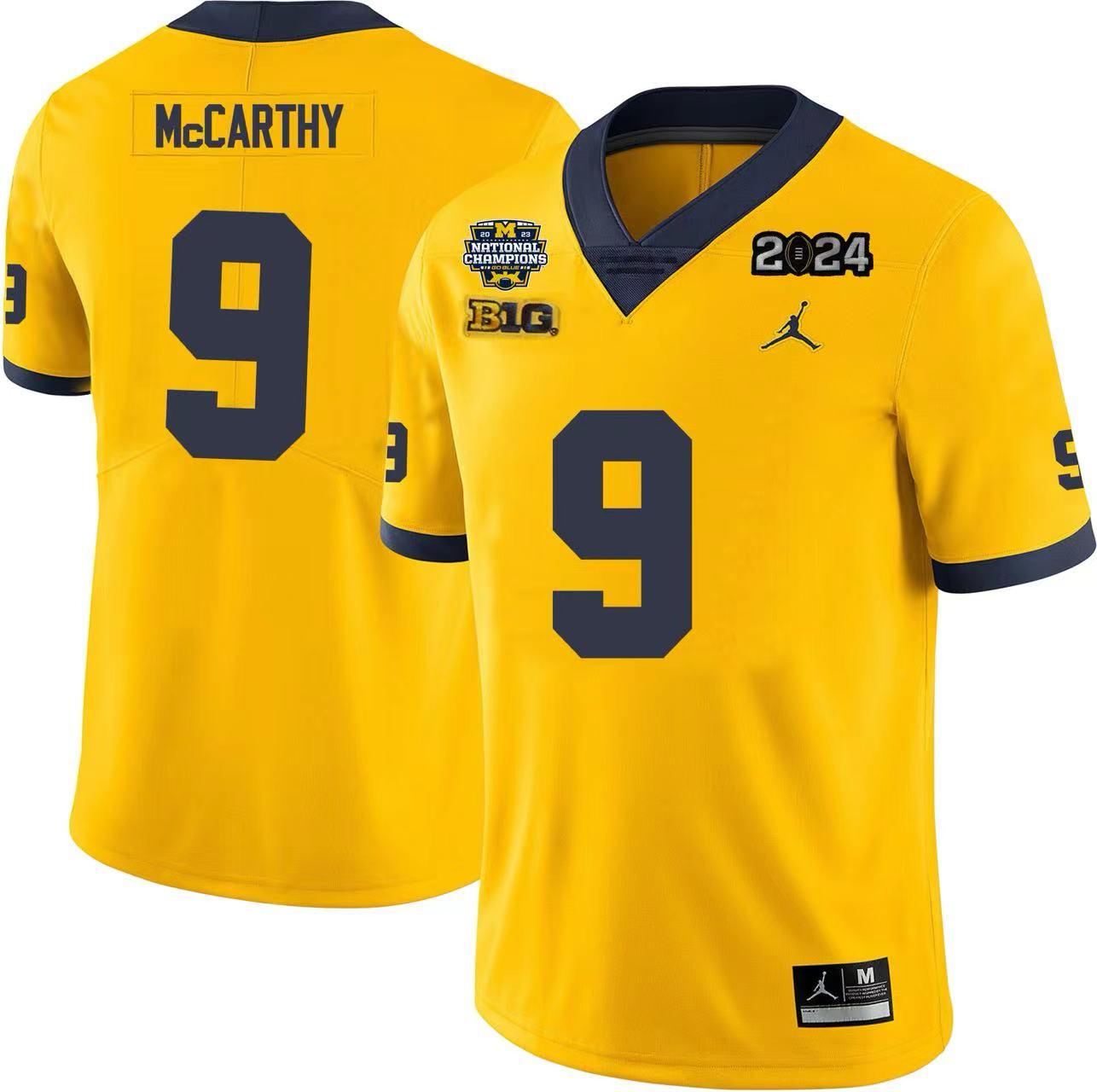 #9 J.J. McCarthy Michigan Wolverines Football Jersey Stitched
