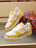 Luxury Trainer Sneakers Shoes #54 Signature Yellow and White